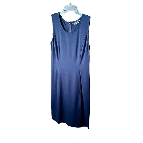 Lands' End Dresses & Skirts - Lands End women’s knee length sleeveless ponte sheath dress SZ 4 navy blue